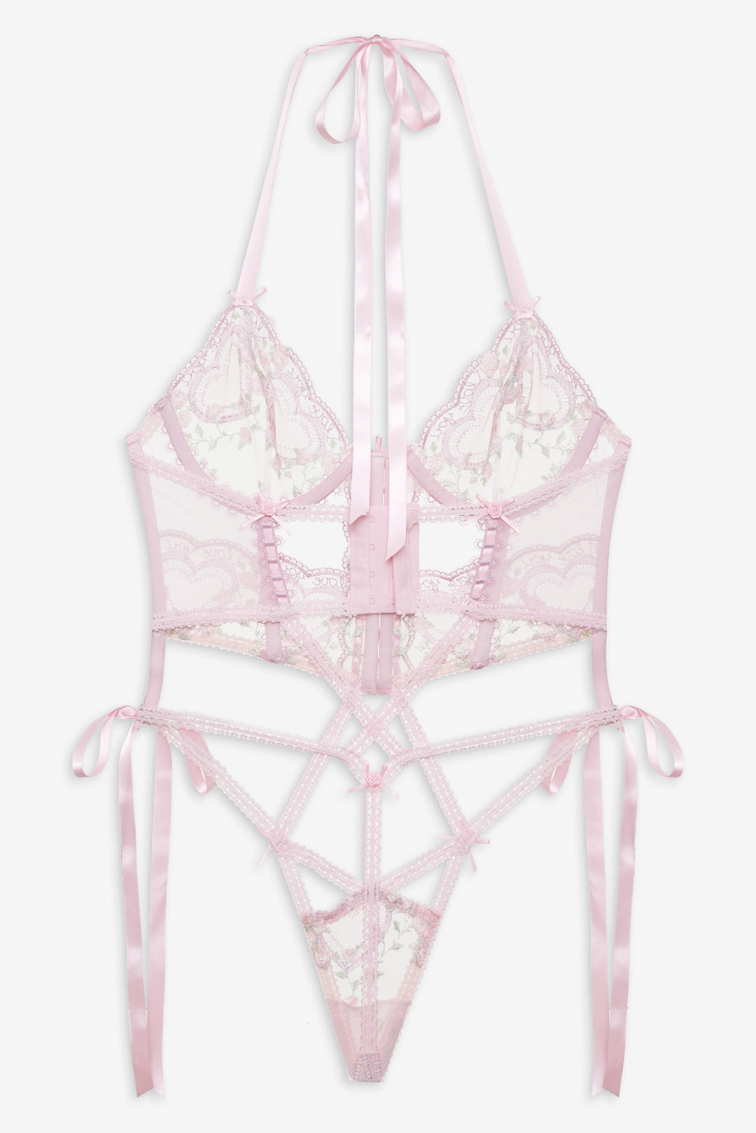 For Love and Lemons Ily Embroidered Teddy - Pink