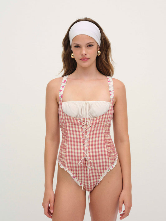 For Love and Lemons Georgia Bodysuit - Mauve