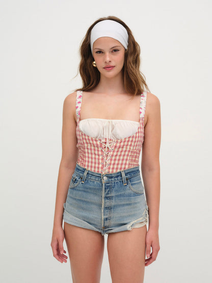 For Love and Lemons Georgia Bodysuit - Mauve