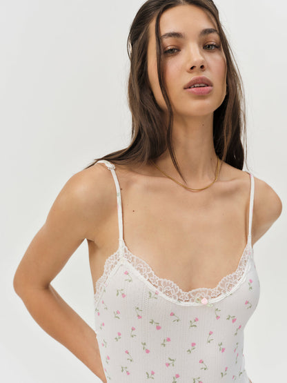 For Love and Lemons Elliana Bodysuit - White