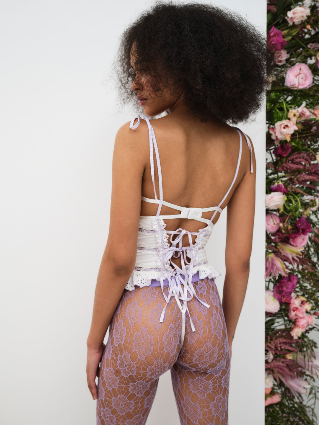 For Love and Lemons Daisy Eyelet Bodysuit - Lavender
