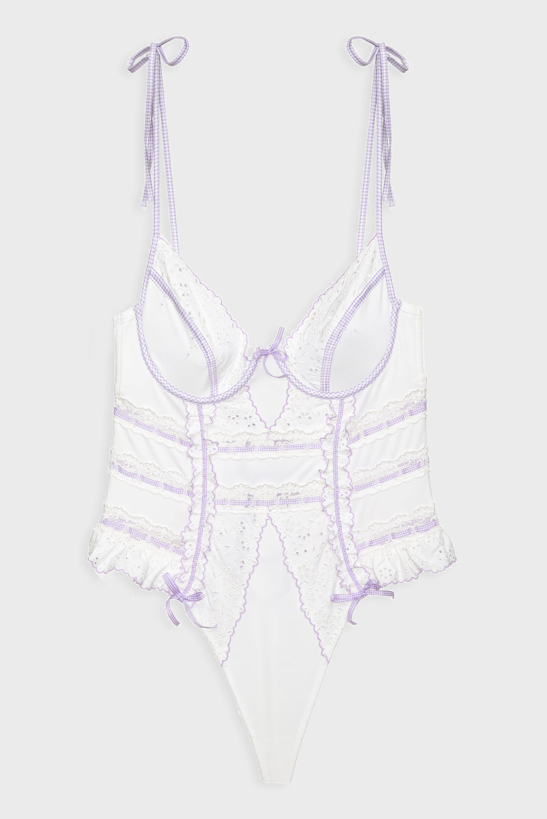 For Love and Lemons Daisy Eyelet Bodysuit - Lavender