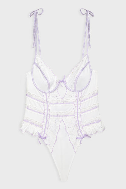 For Love and Lemons Daisy Eyelet Bodysuit - Lavender