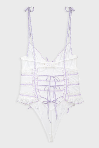 For Love and Lemons Daisy Eyelet Bodysuit - Lavender