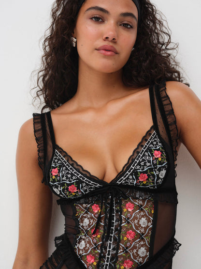 For Love and Lemons Loretta Teddy - Black