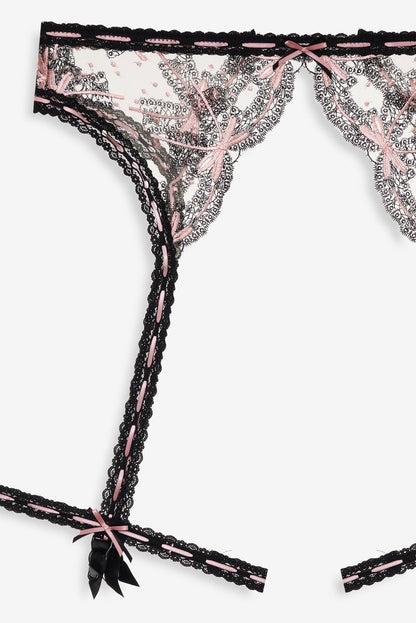 For Love and Lemons Love Letters Garter Belt - Black
