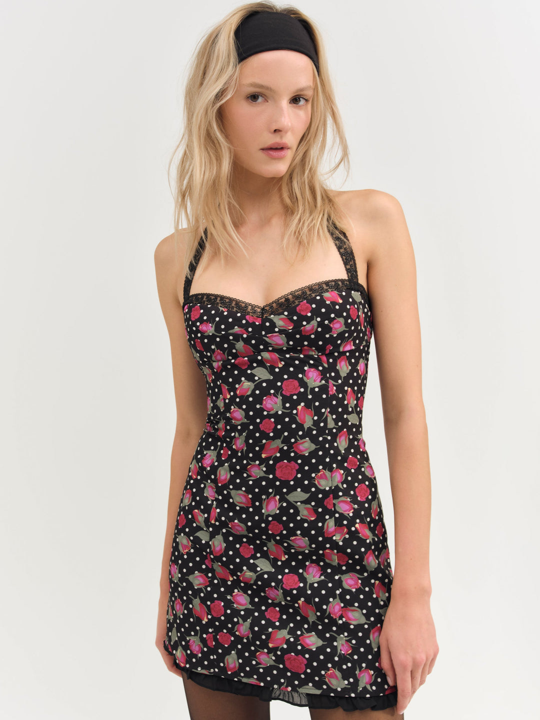For Love and Lemons Betty Bud Mini Dress - Black