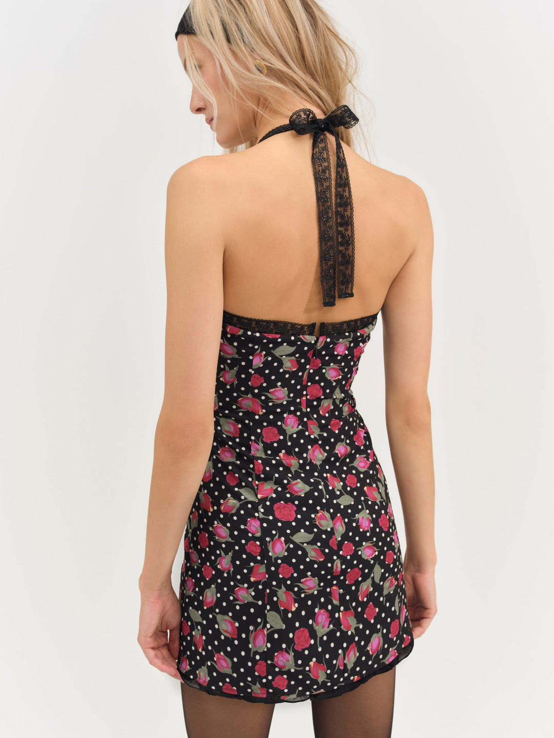 For Love and Lemons Betty Bud Mini Dress - Black