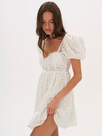 For Love and Lemons Becca Mini Dress - White