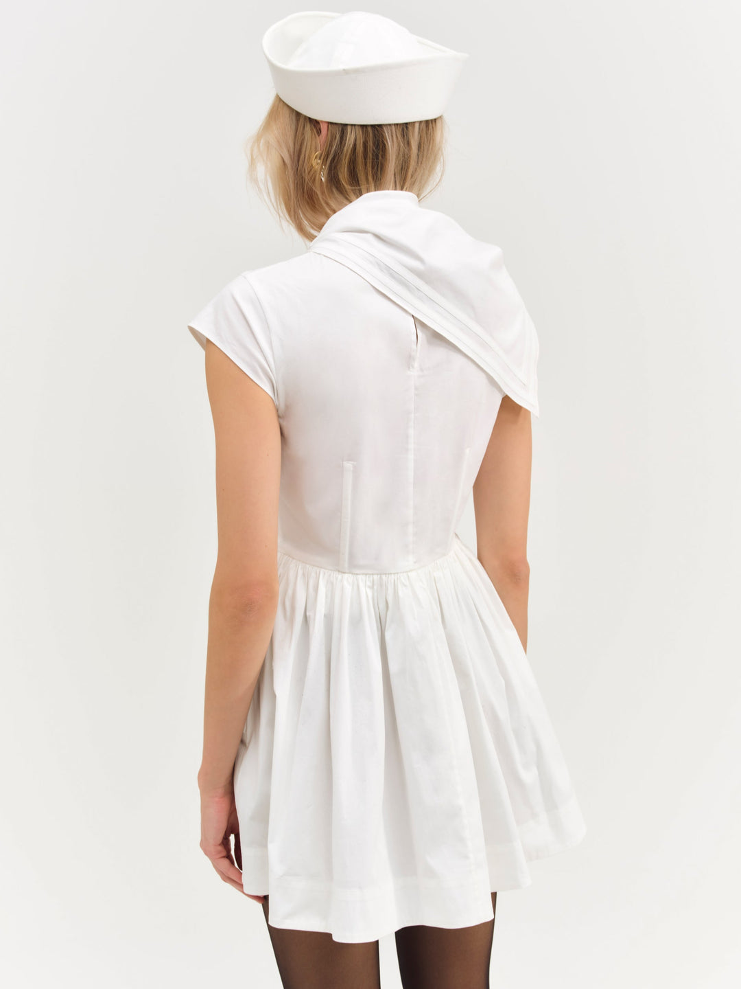 For Love and Lemons Helena Poplin Scarf Mini Dress - White