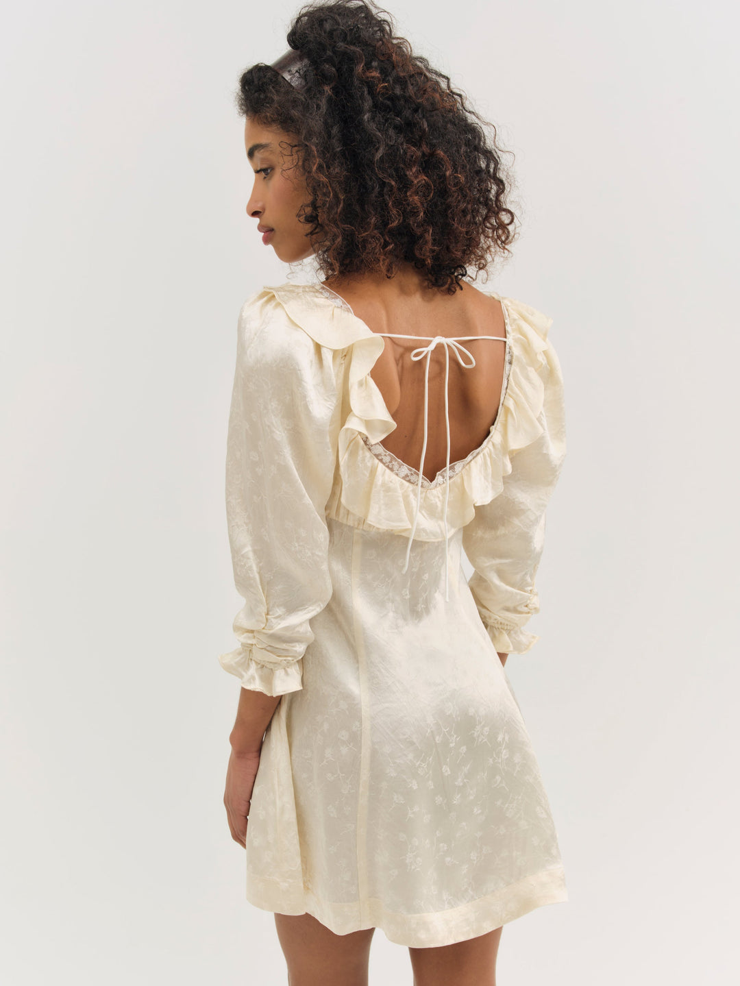 For Love and Lemons Carla Jacquard Mini Dress - Cream