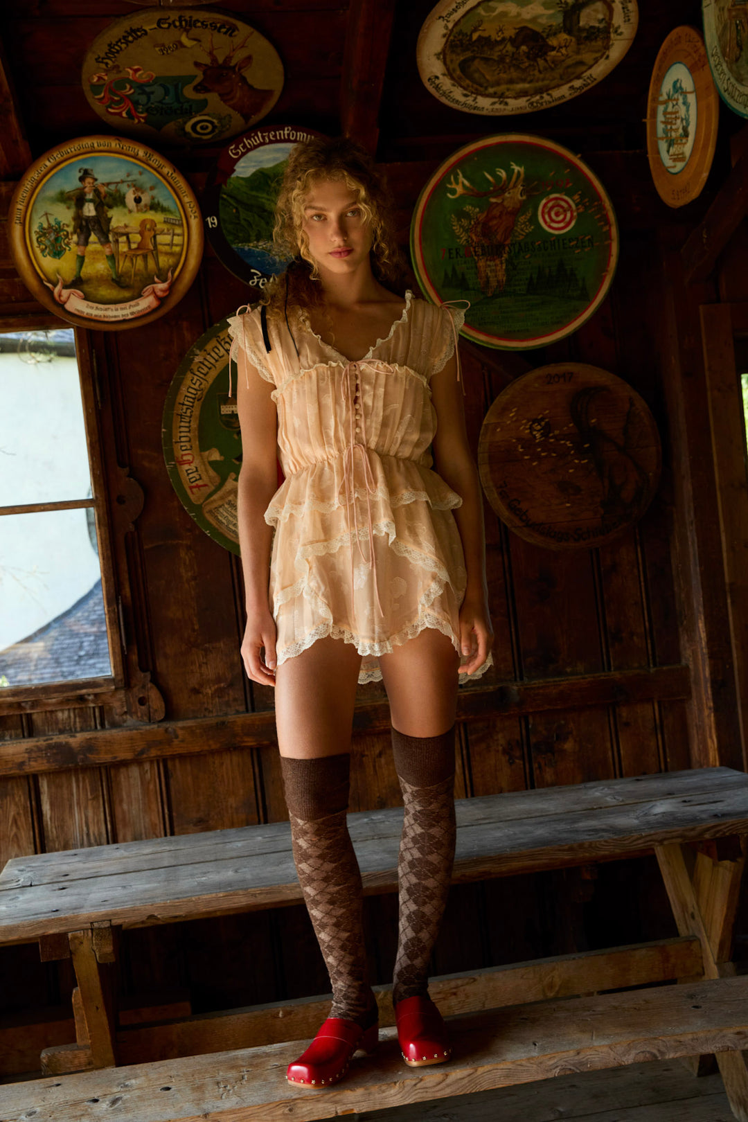 For Love and Lemons Ciara Mini Dress - Bisque