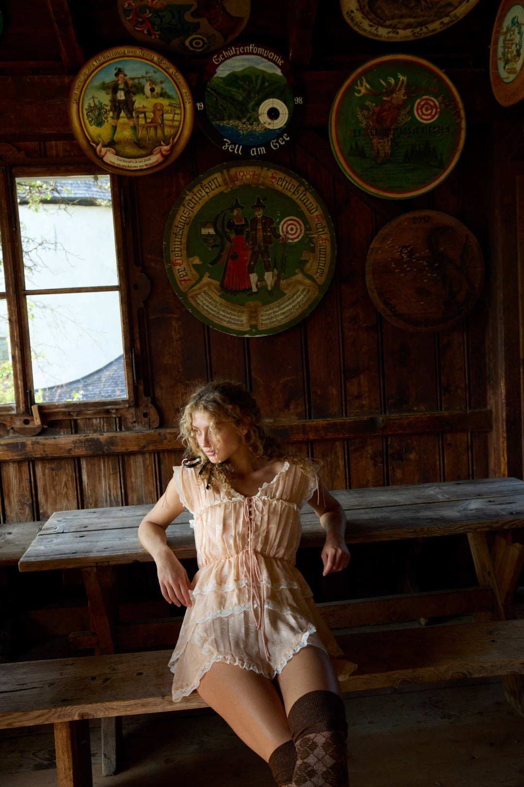 For Love and Lemons Ciara Mini Dress - Bisque