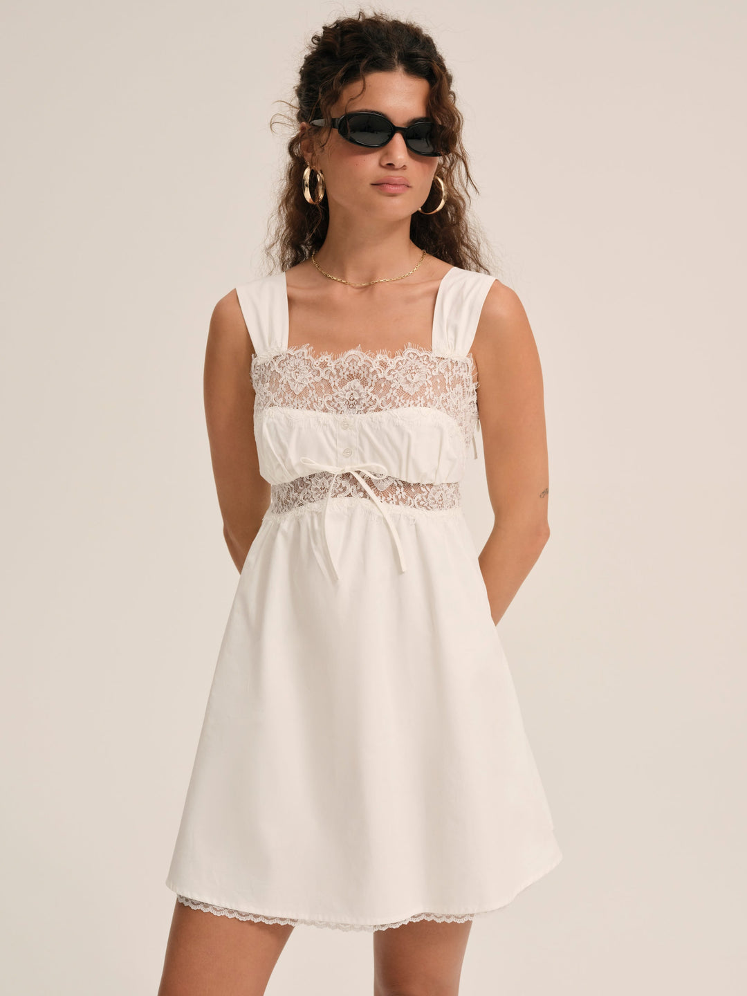 For Love and Lemons Marion Mini Dress - White