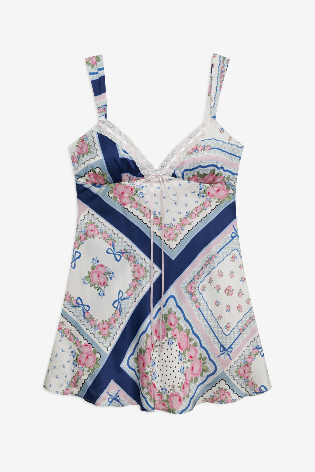 For Love and Lemons Summer Scarf Mini Dress - Blue