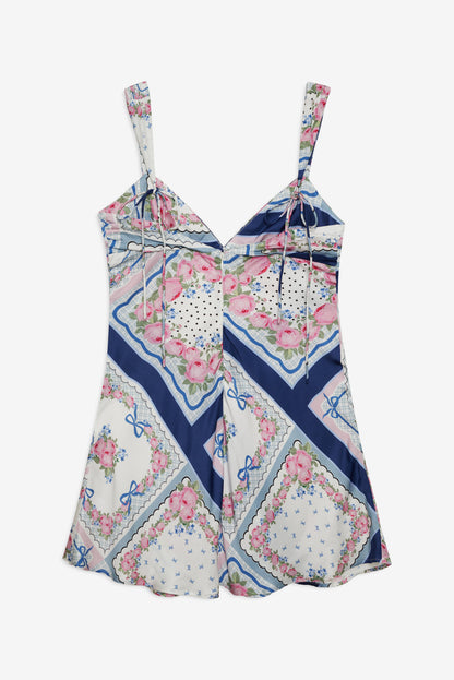 For Love and Lemons Summer Scarf Mini Dress - Blue
