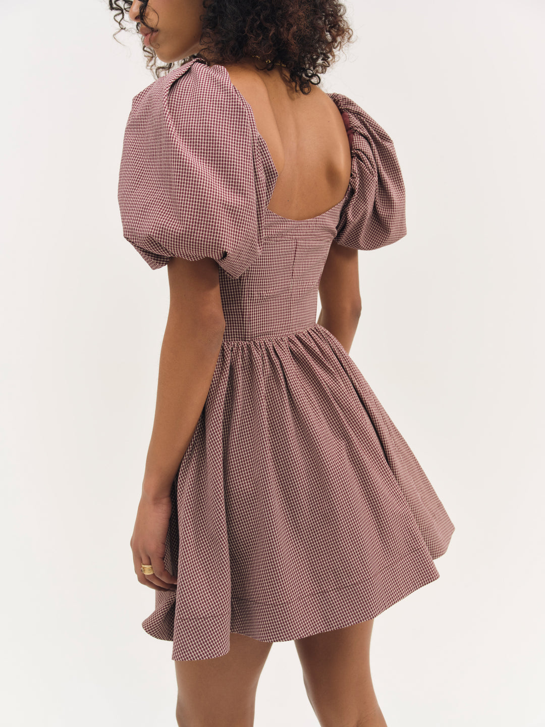 For Love and Lemons Florence Mini Dress - Burgundy