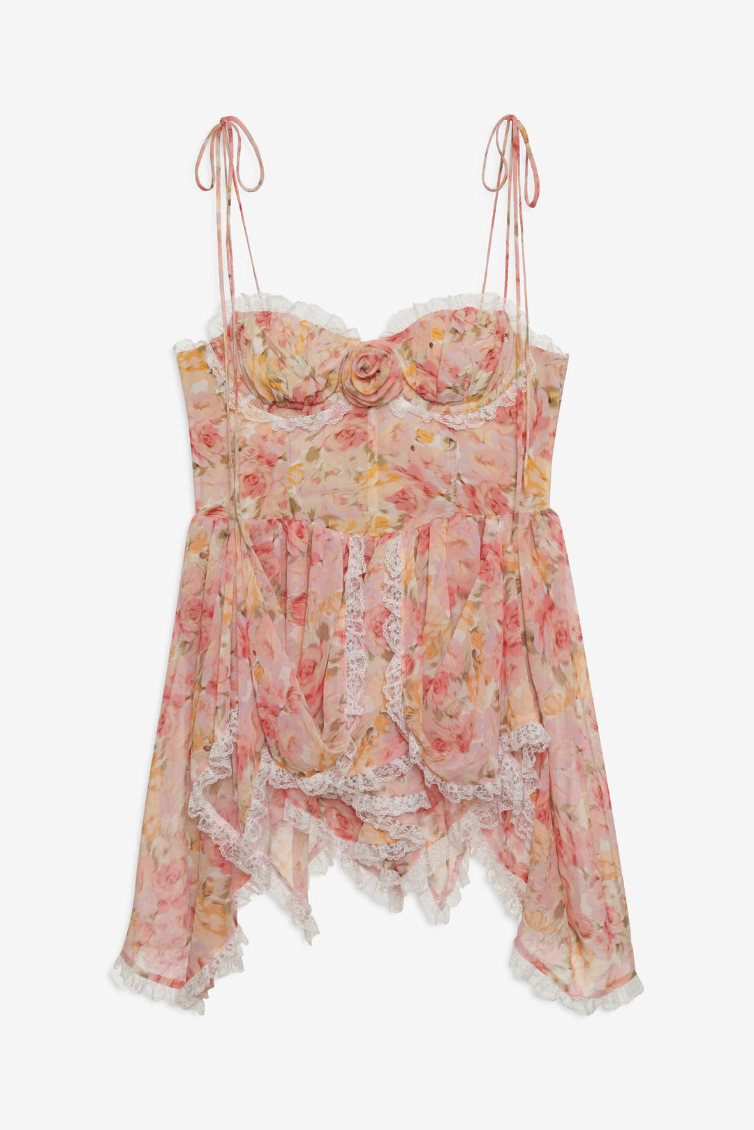 For Love and Lemons Elea Asymmetrical Mini Dress - Peach