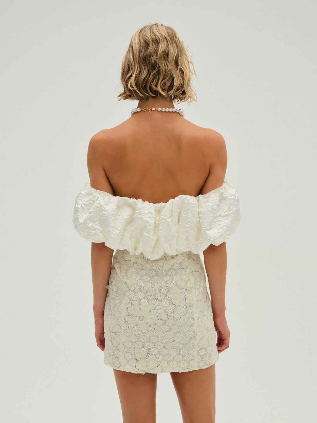For Love and Lemons Snowflake Daisy Mini Dress - Cream