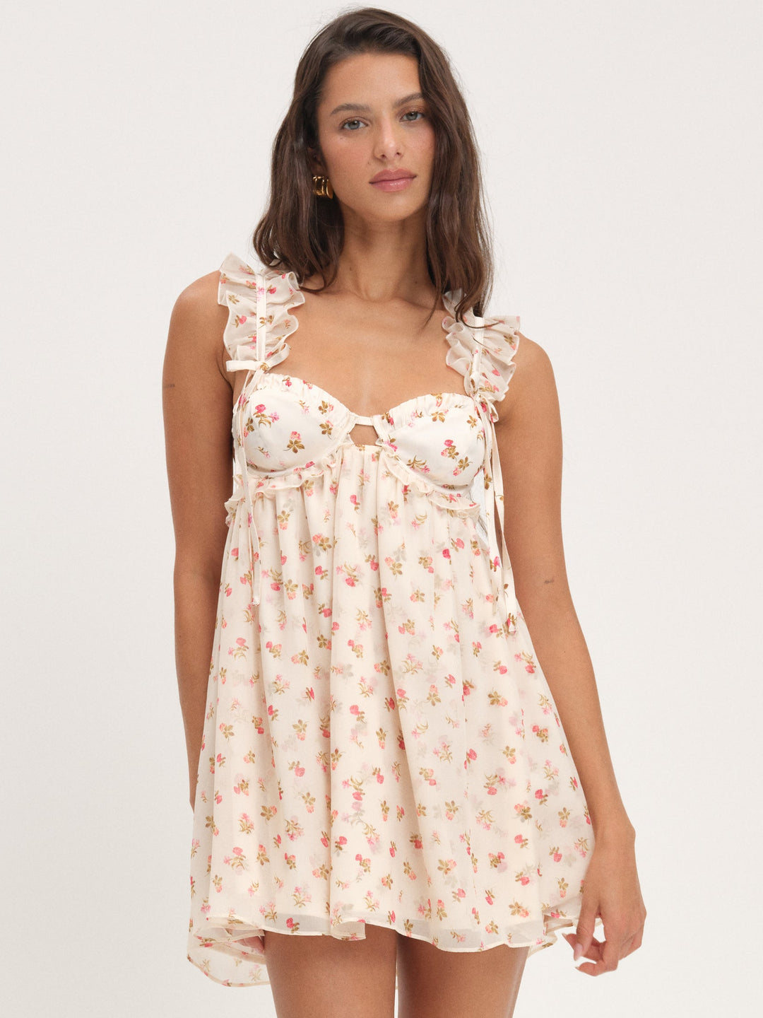 For Love and Lemons Poppy Mini Dress - White