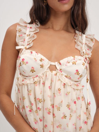 For Love and Lemons Poppy Mini Dress - White