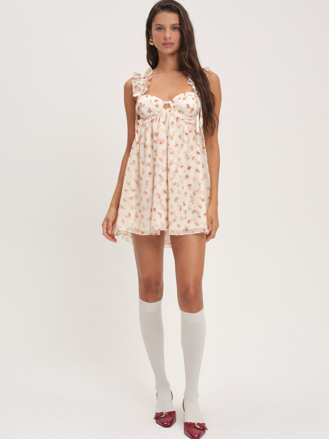 For Love and Lemons Poppy Mini Dress - White