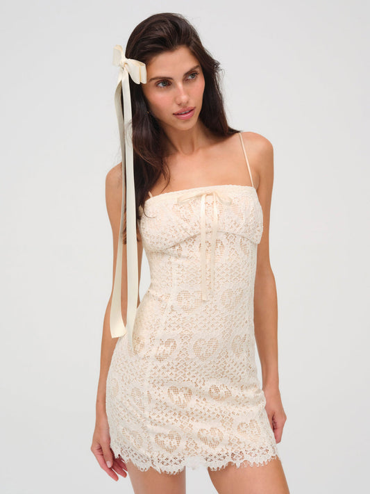 For Love and Lemons Claire Mini Dress - Cream