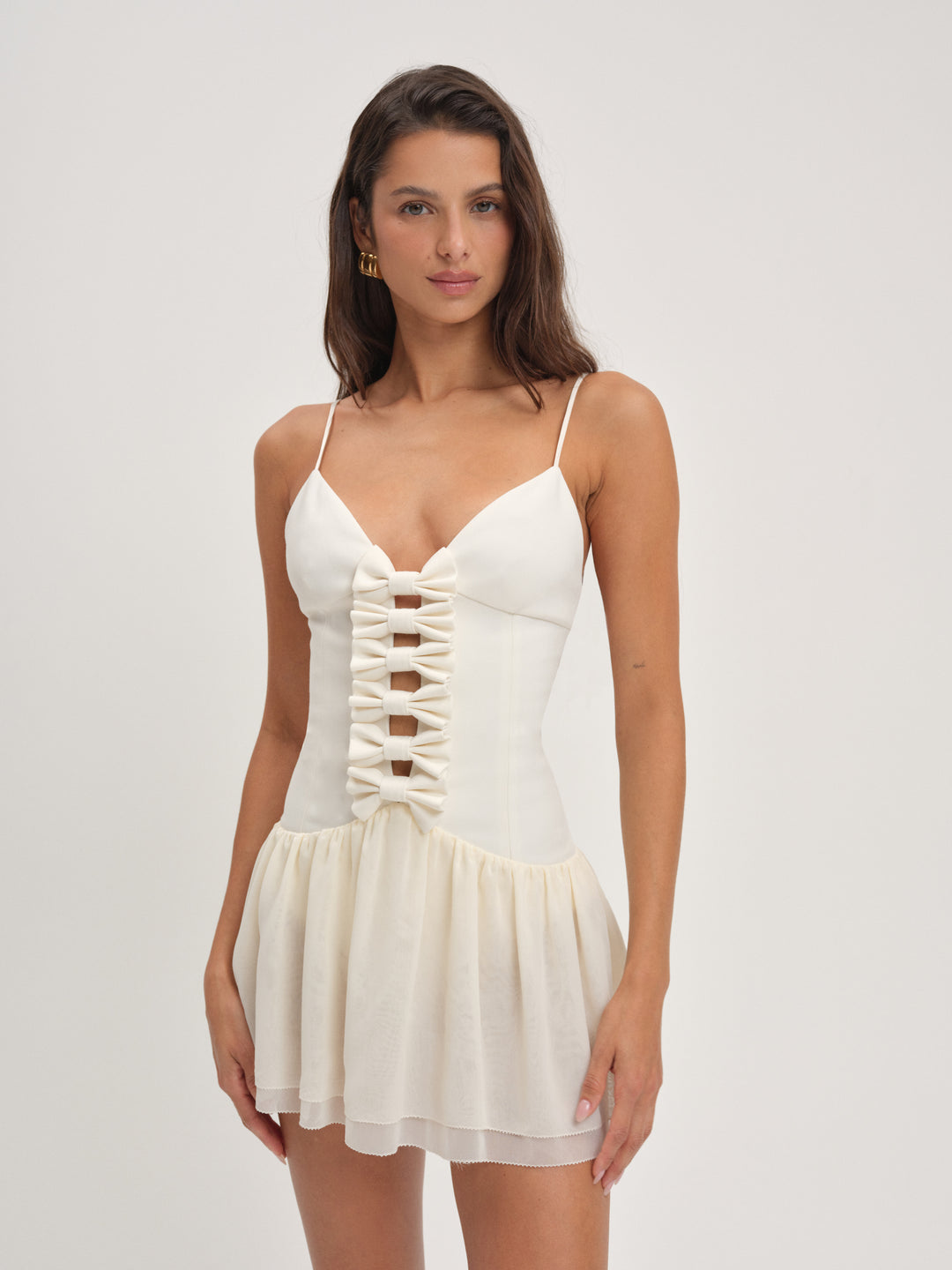 For Love and Lemons Josie Micro Mini Dress - Cream