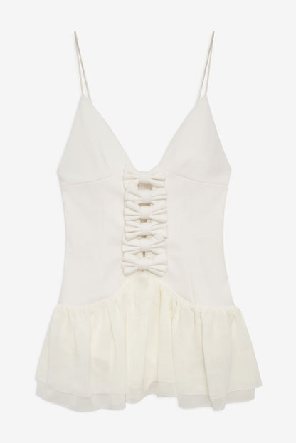 For Love and Lemons Josie Micro Mini Dress - Cream