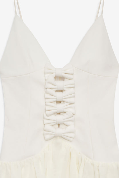 For Love and Lemons Josie Micro Mini Dress - Cream