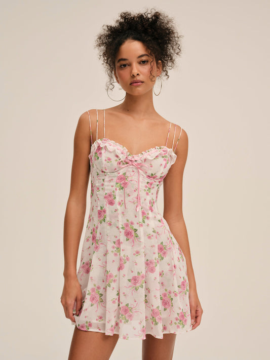 For Love and Lemons Kate Mini Dress - Pink