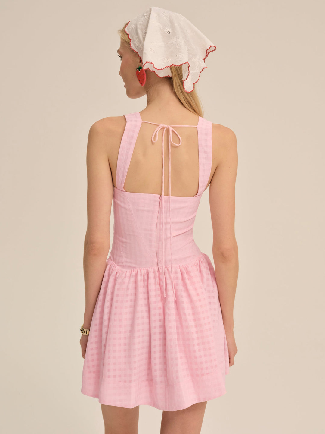 For Love and Lemons Ginny Gingham Mini Dress - Pink