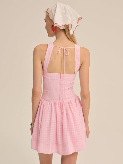 For Love and Lemons Ginny Gingham Mini Dress - Pink
