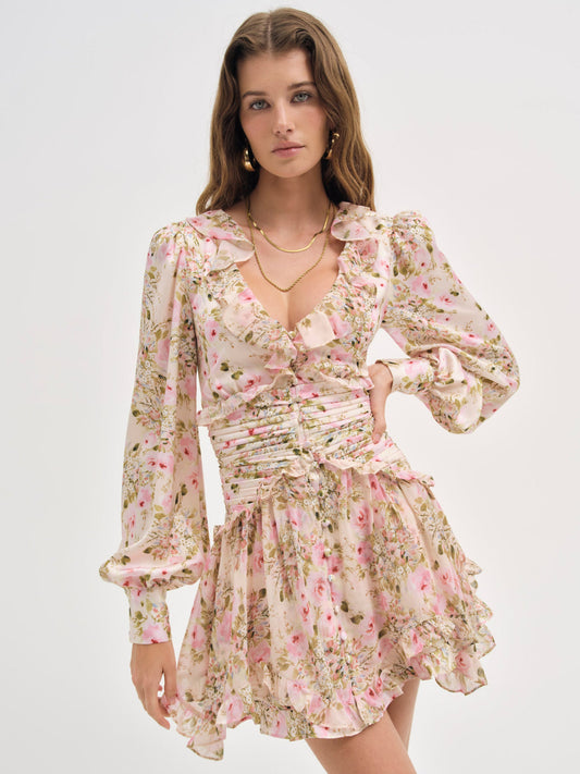 For Love and Lemons Jayleen Mini Dress - Light Pink