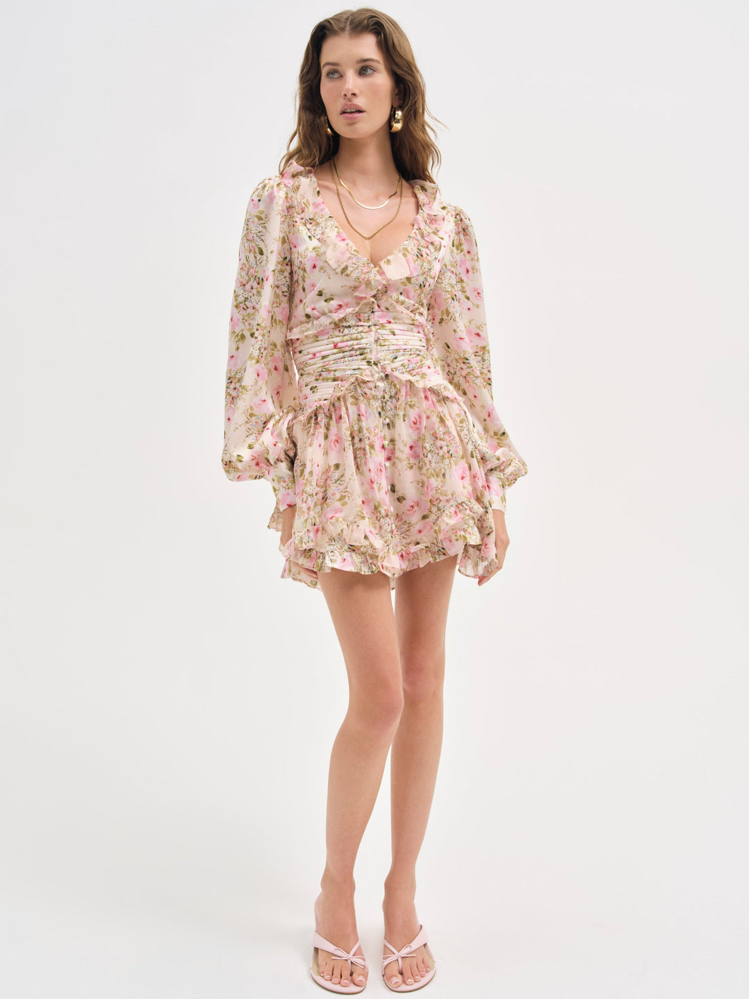 For Love and Lemons Jayleen Mini Dress - Light Pink