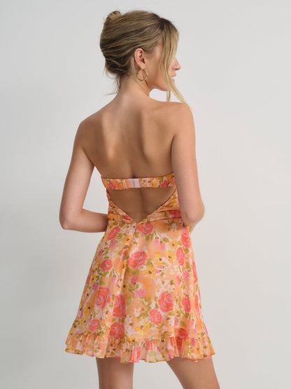 For Love and Lemons Teagan Mini Dress - Yellow