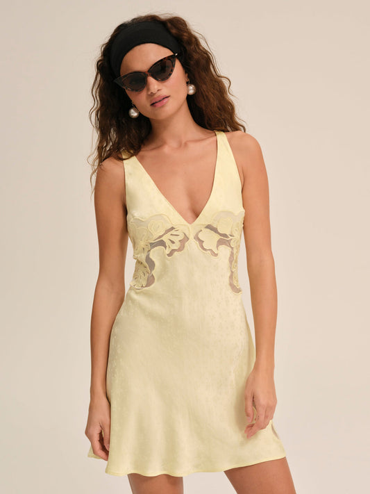 For Love and Lemons Sunrise Mini Dress - Yellow