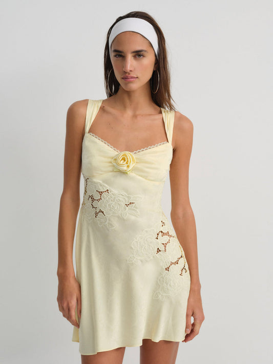 For Love and Lemons Claudia Mini Dress - Yellow