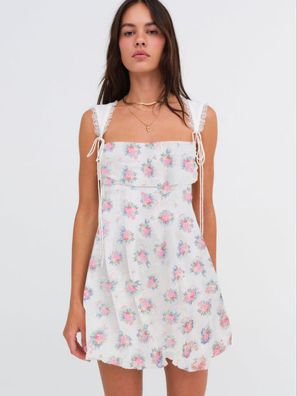 For Love and Lemons Holland Mini Dress - Doily Bouquet