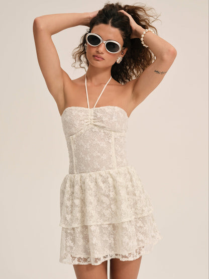 For Love and Lemons Ciao Lace Mini Dress - Natural