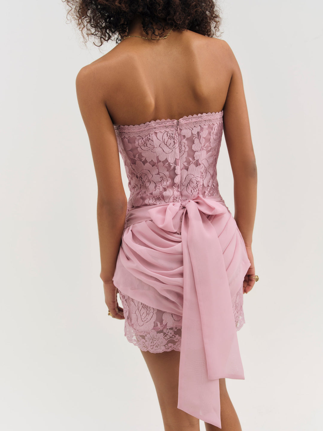 For Love and Lemons Claudia Rose Lace Micro Mini Dress - Mulberry