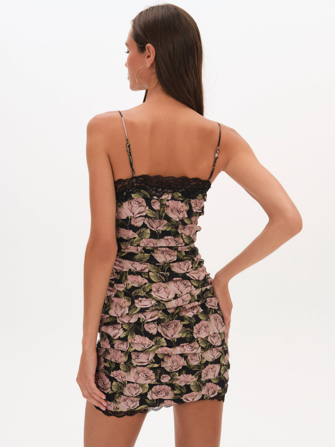 For Love and Lemons Fallen Rose Mini Dress - Black