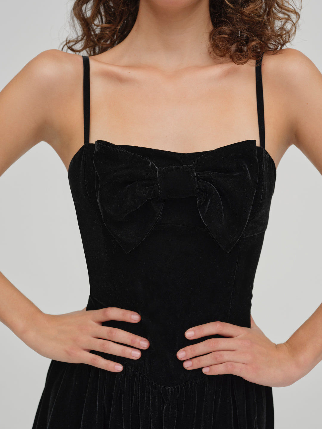 For Love and Lemons Martini Velvet Mini Dress - Black
