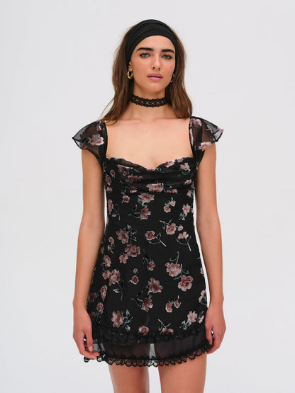 For Love and Lemons Aigrette Mini Dress - Black