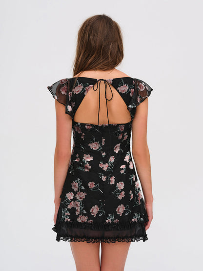 For Love and Lemons Aigrette Mini Dress - Black