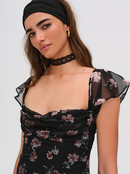 For Love and Lemons Aigrette Mini Dress - Black