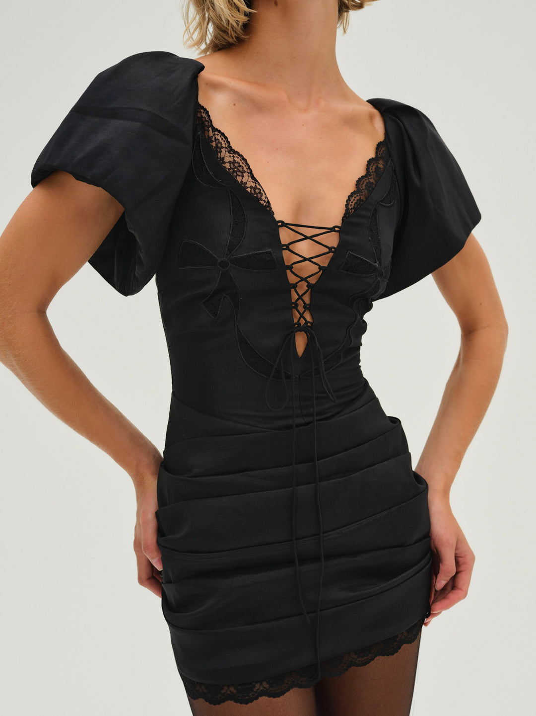 For Love and Lemons Singrid Mini Dress - Black