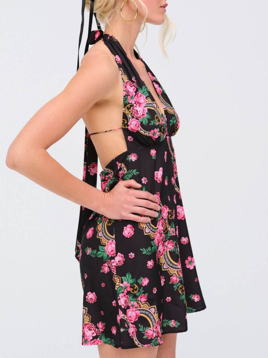For Love and Lemons Justice Halter Mini Dress - Black