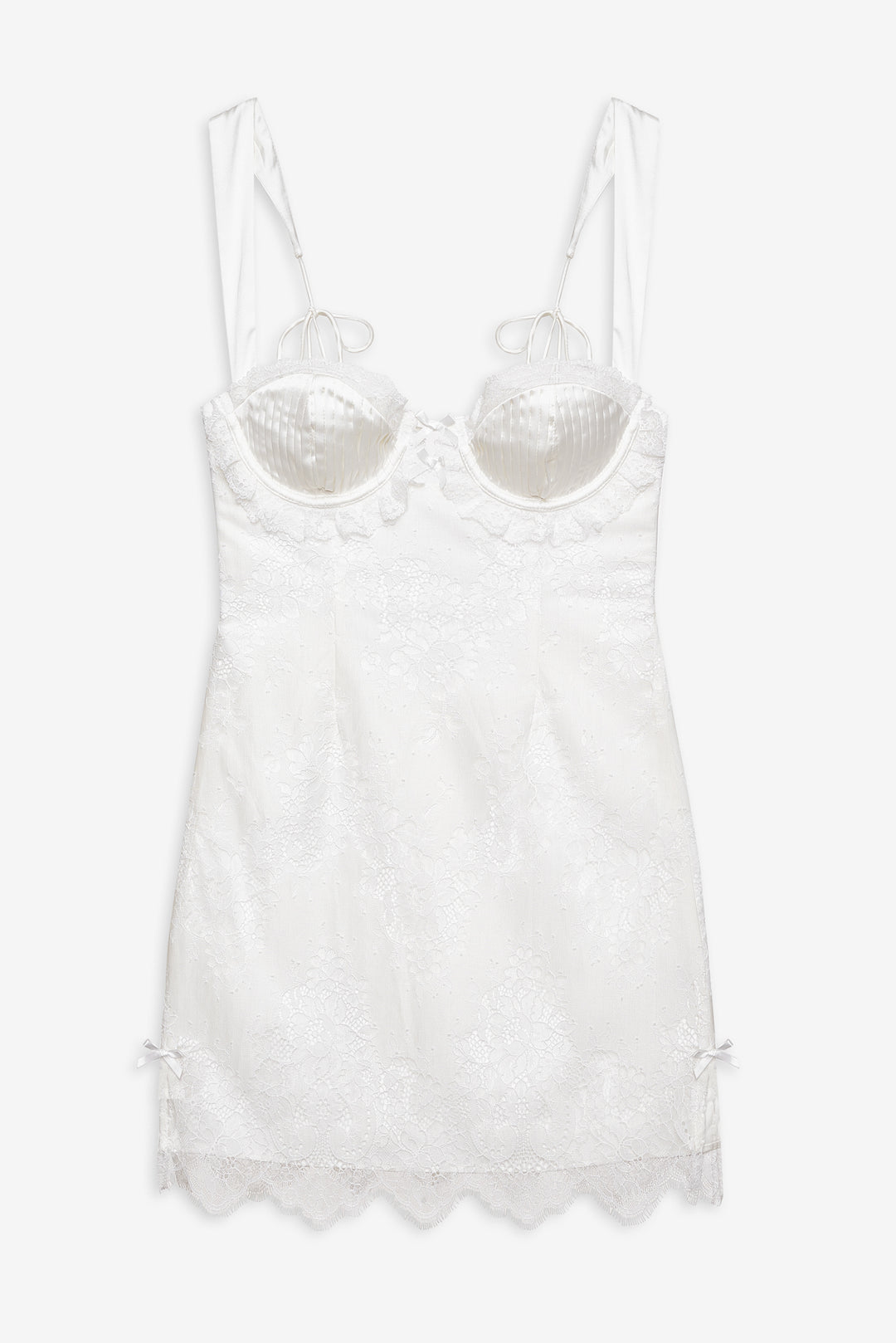 For Love and Lemons Allira Lace Mini Dress - White