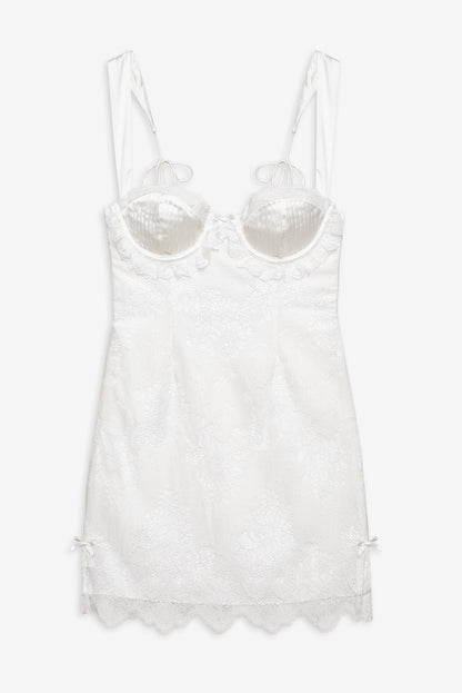 For Love and Lemons Allira Lace Mini Dress - White